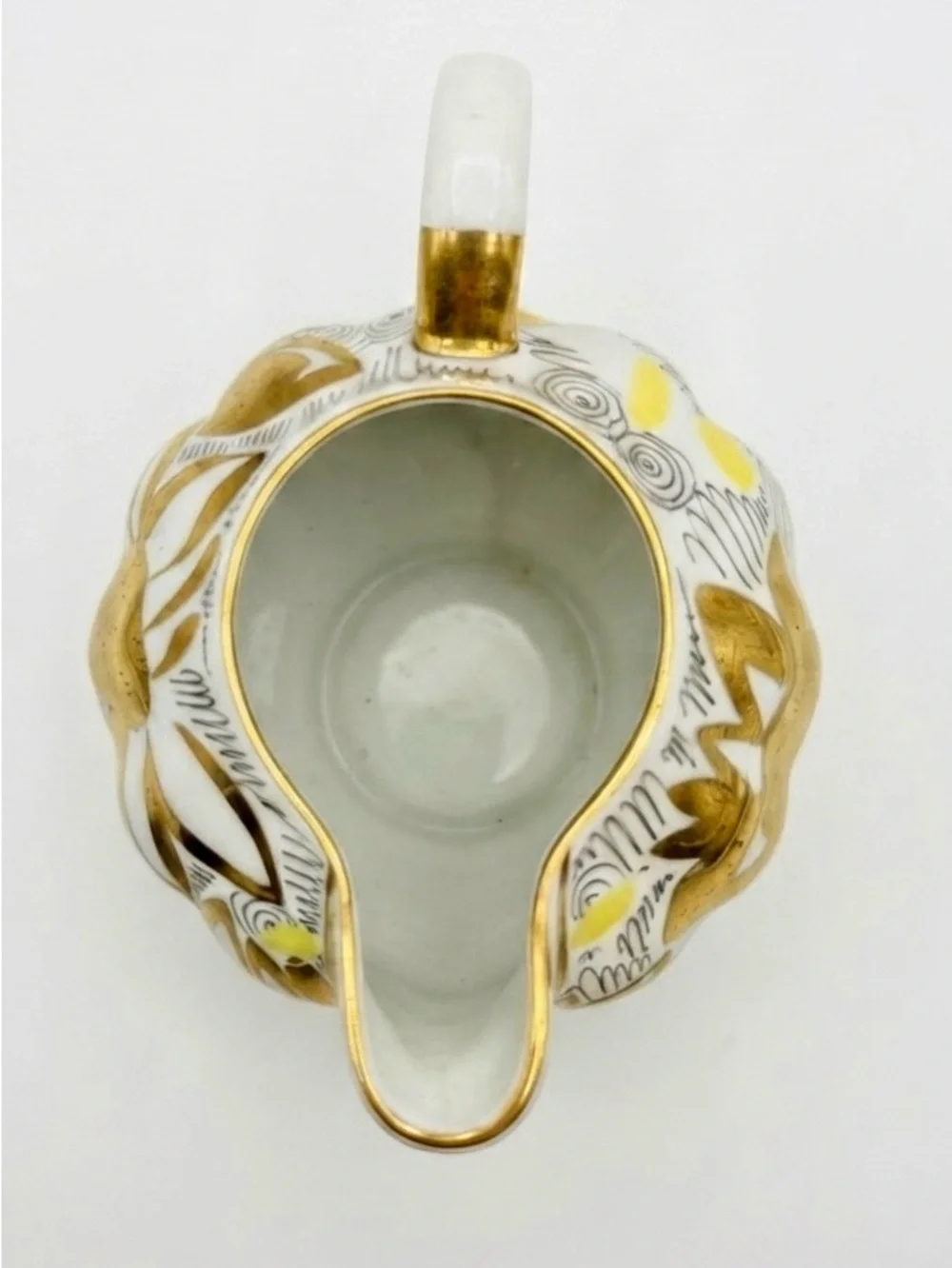 Vintage Lomonosov USSR Golden Daisy Porcelain Coffee Set - 9 Piece Partial Set